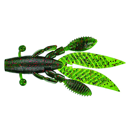 Yamamoto Baits Flappin Hog Creature Bait, 3.75in, 7pk Watermelon with Large Black &amp; Small Red, FH-07-208