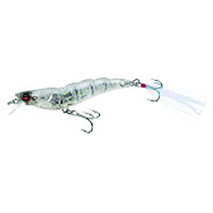 Yo-Zuri Crystal 3D Shrimp Mylar Tinsel Tail, 2 3/4in, 1/4 oz Ghost Shrimp, Sinking, R1161HGS
