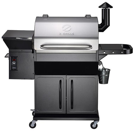 Z Grills 1000E 8-in-1 Wood Pellet Grill, BBQ &amp; Smoker, Black/Silver, 54x25x53in, ZPG-1000E
