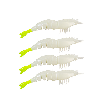 Z-man EZ SHRIMPZ UNRIGGED3.5GLOW/CHART TAIL4PK EZSU-70PK4