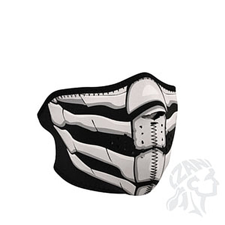 Zan Headgear Neoprene Half Mask, Glow in the Dark, Bone Breath, WNFM168HG