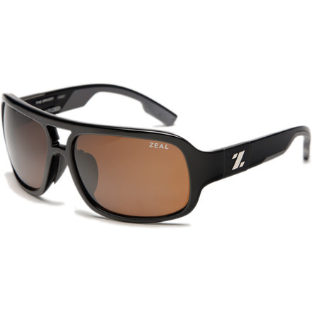 Zeal Optics Brody Mens Sunglasses, Black Gloss Frame and Polarized Copper Lens 10007