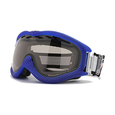 Zeal Optics Detonator Ski Goggles, Carbon Matte Blue Frame and Polarized Automatic Optimum Lens DT4SPPB
