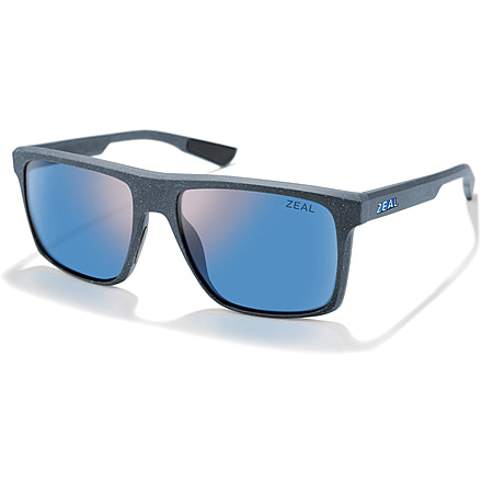 Zeal Optics Divide Recycled Plastics and Plant-Based Rectangular Polarized Sunglasses, Midnight/Horizon Blue, Medium, 11839