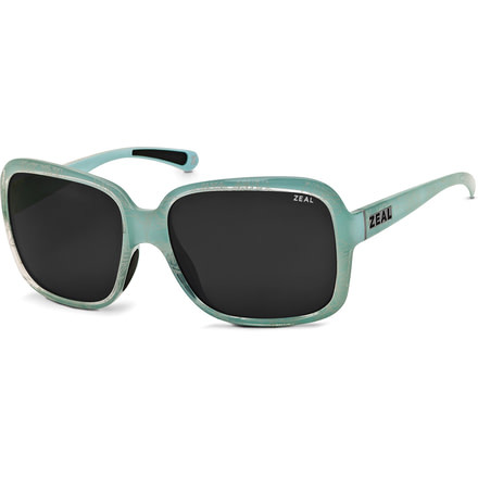 Zeal Optics Hadley Womens Sunglasses, Sky Blue Gloss Frame and Polarized Dark Grey Lens 10411