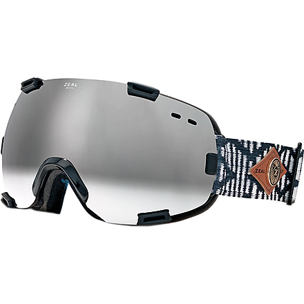 Zeal Optics Voyager Ski Goggles, Quetico Black Frame and Metal Mirror and Famous Red Optimum Lens 10287