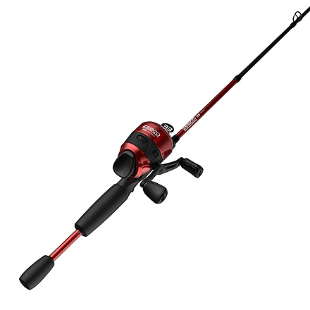 Zebco 33 Custom Z Spincast Reel and Rod Combo, 6ft 2-PC Fiberglass Rod w/ EVA Handle, QuickSet Anti-Reverse Reel w/ Bite Alert, Red, 33CZRD602MA.NS4