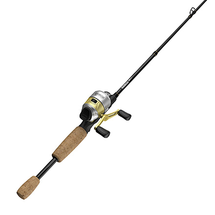 Zebco 33 Gold Micro Spincast Reel and Rod Combo, 5ft 2-PC Fiberglass Rod w/ Cork Handle, Instant Anti-Reverse Reel, Silver/Gold, 33MCG502ULA.NS4