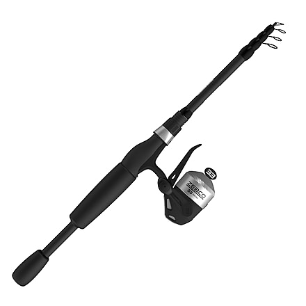 Zebco 33 Micro Triggerspin Spincast Reel and Telescopic Rod Combo, Extendable 19in to 5ft Telescopic Pole, QuickSet Anti-Reverse Reel w/ Bite Alert, Silver/Black, 33MTN505ULTEL.FB4