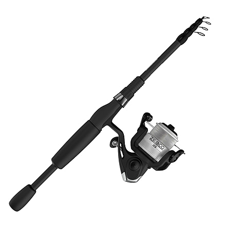 Zebco 33 Spinning Reel and Telescopic Rod Combo, Extendable 20in to 6ft Fiberglass Pole, EVA Rod Handle, SZ 20 Reel, Aluminum Spool, QuickSet Anti-Reverse, Silver/Black, 33SP605MTELA.FB4