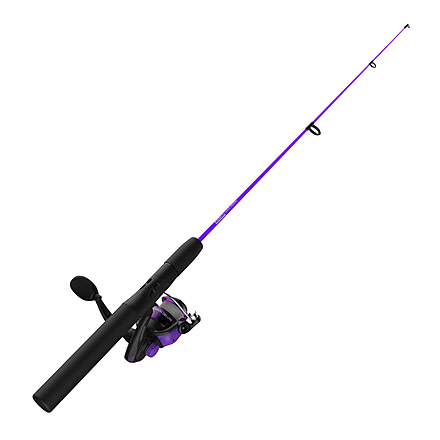 Zebco Dock Demon Spinning Reel and Rod Combo, 30in 1-PC Fiberglass Pole, EVA Rod Handle, SZ 10 Reel, train Drag, Pre-Spooled w/ 6lb Zebco Line, Purple, DOCKPRSP301M.FB6
