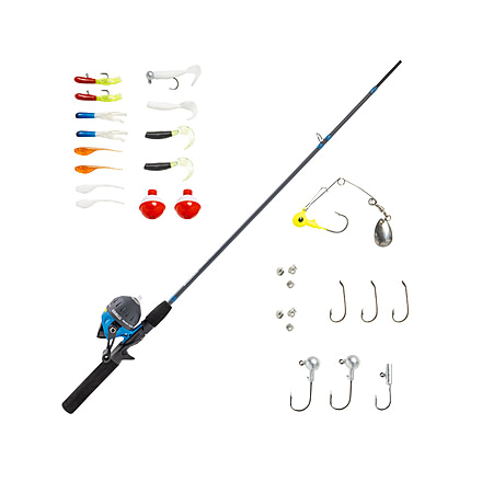 Zebco Ready Tackle 5 ft 6 in Spincast Combo w/All-Purpose Tackle, 2 Pieces, Medium Light, 21-43829