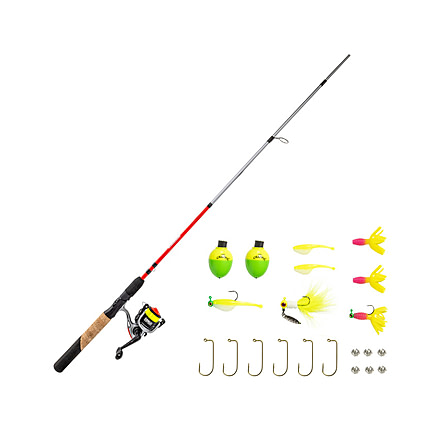Zebco Ready Tackle Crappie 10sz 6 ft 6 in Spinning Combo w/Mr. Crappie Tackle, 2 Pieces, Ultra Light, 21-44697
