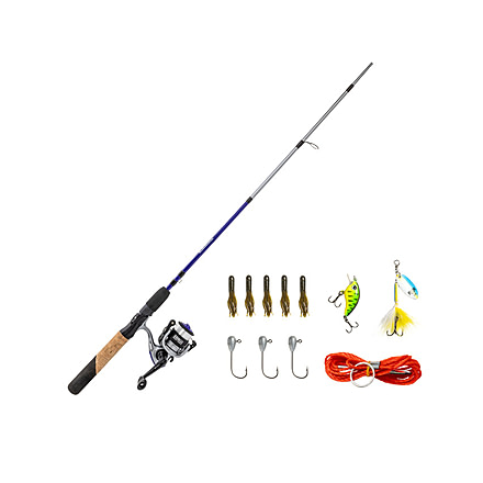 Zebco Ready Tackle Panfish 10sz 5 ft 6 in Spinning Combo w/Strike King Tackle, 2 Pieces, Light, 21-44695