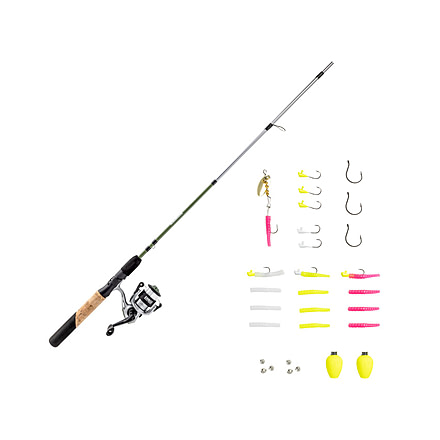 Zebco Ready Tackle Trout 10sz 6 ft Spinning Combo w/Trout Magnet Tackle, 2 Pieces, Ultra Light, 21-44698