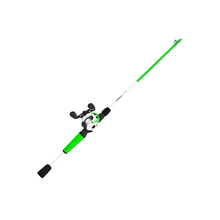 Zebco Roam Baitcast Reel and Rod Combo, 6ft 6in 2-PC Fiberglass Pole w/ Split-Grip MaxTac Handle, Lightweight Graphite Frame, LH Retrieve, Green, ROAMGR101662MH.NS3