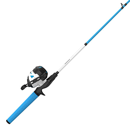Zebco Roam Spincast Reel and Rod Combo, 6ft 2-PC Fiberglass Pole w/ ComfortGrip Handle, QuickSet Anti-Reverse Reel, Pre-Spooled w/ 10lb Zebco Line, Blue, ROAMBLSC602M.NS3