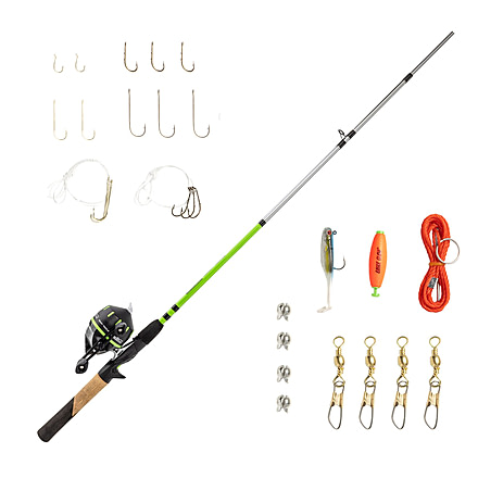 Zebco Ready Tackle Lake/Pond 6 ft Spincast Combo w/Eagle Claw Tackle, 2 Pieces