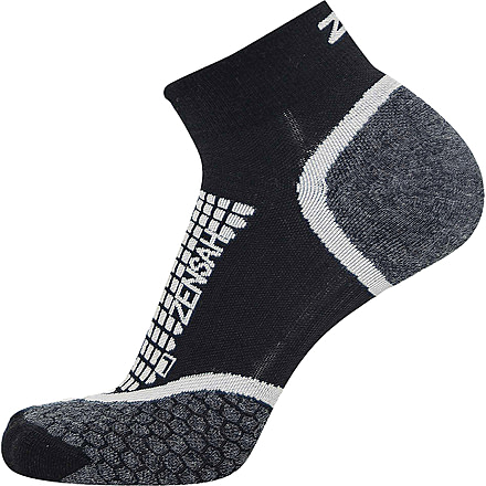 Zensah Grit Run Sock Qtr Black Small 8564-100-03