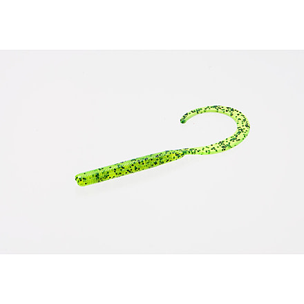 Zoom Curly Tail Finesse Worm, 4in, 20Pk, Chartreuse Pepper, 010009-SP