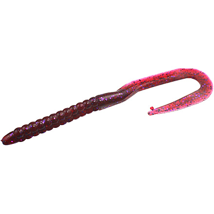 Zoom Mag U-Tale Magnum Finesse Worm, 15 Pack, 7.5in, Cranberry, 144431X