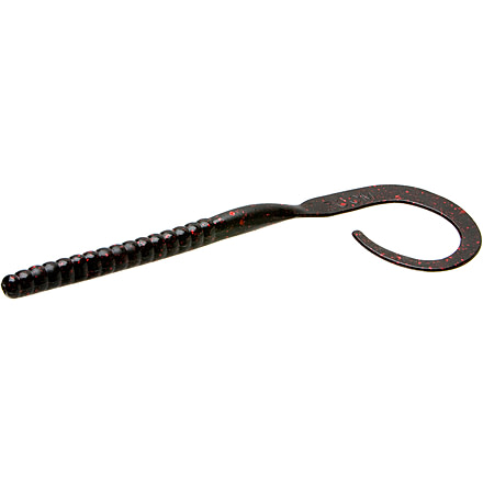Zoom Ole Monster Magnum Worm, 9 Pack, 10.5in, Black Red Glitter, 26001