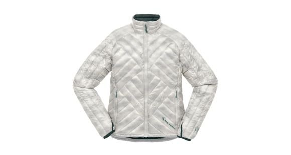 Big Agnes Women's Hole in the Wall Jacket - 700 DownTek, Pearl/Green, Medium, 31404-110-MD
