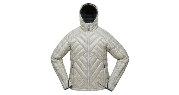 Big Agnes Women's Shovelhead Hooded Jacket - 700 DownTek, Pearl/Green, Medium, 31403-110-MD