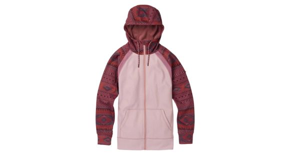 Burton Crown Bonded Full-Zip Hoodie - Women's, Port Royal Freya Weave / Fawn Heather, Medium, 17447104960M