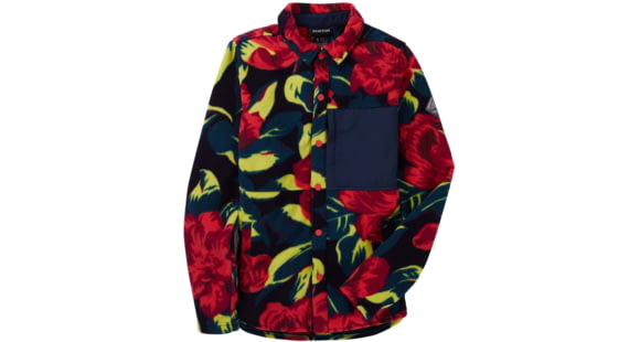 Burton Hearth Snap Up Fleece - Women's, Hibiscus Pink Oversized Floral, Medium, 22025100960-M