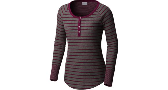 Columbia Along the Gorge Thermal Henley Long Sleeve Top - Women's-Dark Raspberry-Large