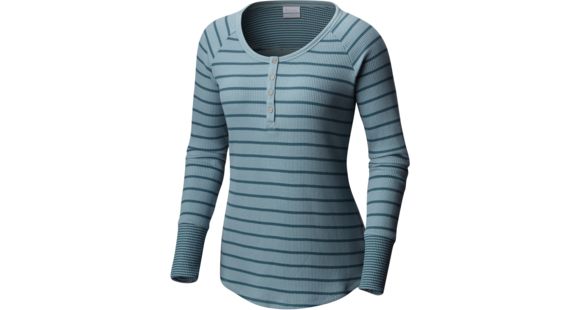 Columbia Along the Gorge Thermal Henley Long Sleeve Top - Women's-Stone Blue-Small