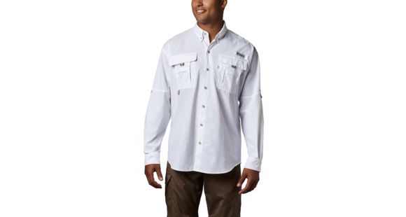Columbia Bahama II Long Sleeve Shirt - Men's, White, Extra Large, Tall, 101162-100-XLT