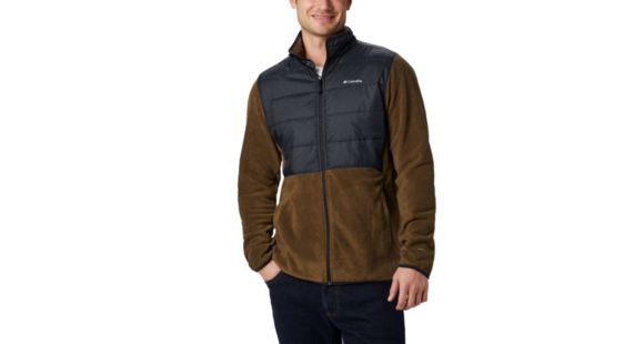 Columbia Basin Butte Fleece Full Zip - Men's, Olive Green, Black, Medium, 1861601319-M
