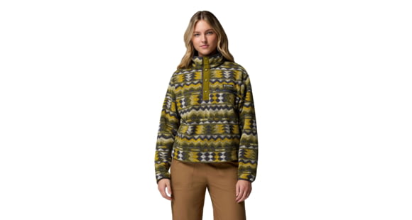 Columbia Helvetia II Printed Cropped Half Snap - Women's, Mossy Green/Retrotree, Medium, 2098501379-379-M