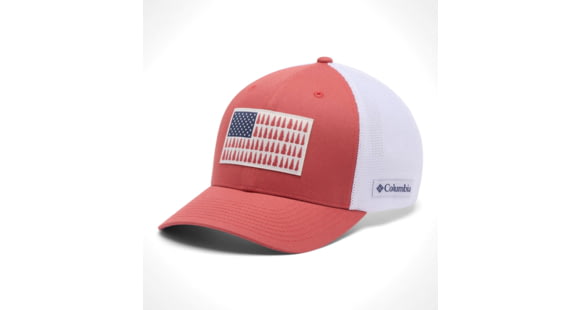 Columbia Mesh Tree Flag Ball Cap, Washed Red, Small/Medium, 1837101643-643-S/M