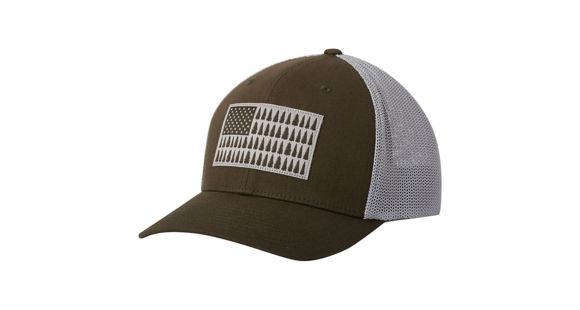 Columbia Mesh Tree Flag Ball Cap - Unisex, Peatmoss, Small/Medium, 1837101213-S/M