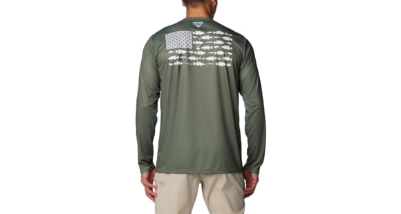 Columbia Terminal Tackle PFG Fish Flag Long Sleeve - Men's, Cypress/Cool Grey Bass Lures, Medium, 1872661318-318-M