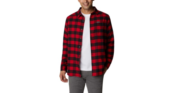 Columbia Cornell Woods Flannel Long Sleeve Shirt - Mens, Mountain Red Buffalo Check, Small, 1617951615MntnRdBflChckS
