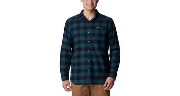 Columbia Cornell Woods Flannel Long Sleeve Shirt - Mens, Night Wave Buffalo Check, Large, 1617951415NgtWveBflChckL