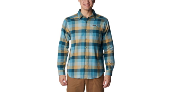 Columbia Cornell Woods Flannel Long Sleeve Shirt - Mens, Stone Blue Buffalo Check, 2XL, 1617951460StnBlBflCck2L