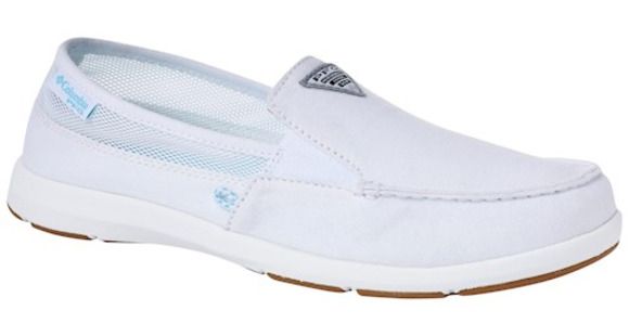 Columbia Delray Ii Slip PFG Boat Shoes - Women's, White/Coastal Blue, Medium, 9, 1832661100-9