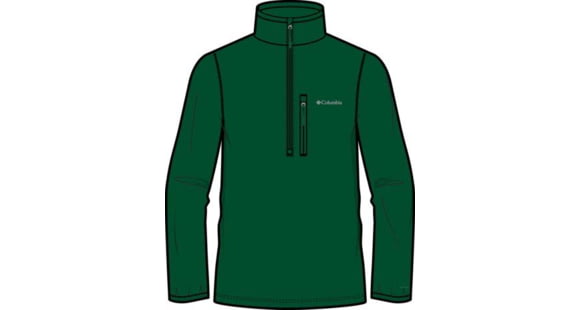Columbia Essential Hike Grid Fleece Half Zip Jacket - Men's, Rain Forest, Extra Large, 2136801-375-XL