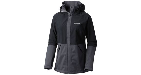 Columbia Evolution Valley Lightweight Rain Jacket - Women's, Black, Shark, XS, 1770821010XS
