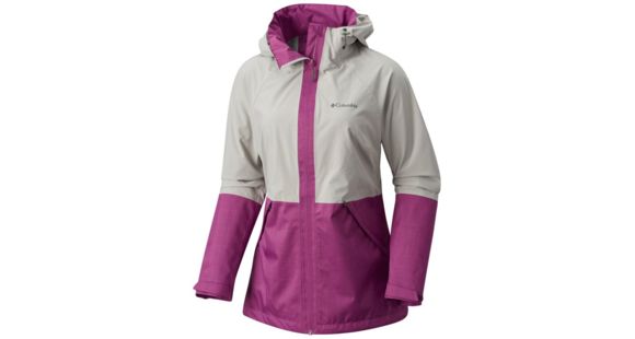 Columbia Evolution Valley Lightweight Rain Jacket - Women's, Flint Grey, Intense Violet, S, 1770821027S