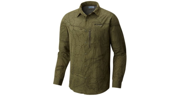 Columbia Featherweight Hike Long Sleeve Shirt - Men's, Mosstone Print, M, 1654401302M