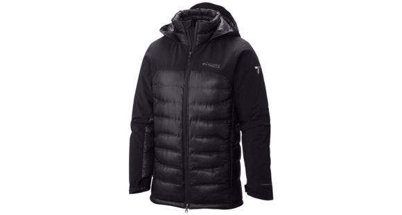 Columbia HeatZone 1000 TurboDown Hooded Jacket - Men's-Black-Medium