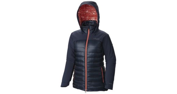Columbia HeatZone 1000 TurboDown Hooded Jacket - Women's-Nocturnal/Hot Coral-Large