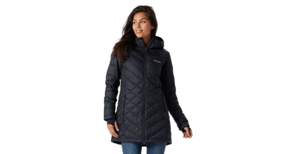 Columbia Heavenly Long Hooded Jacket - Womens, Black, 2XL, 1738161010XXL