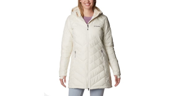 Columbia Heavenly Long Hooded Jacket - Womens, Chalk, Extra Small, 1738161191XS